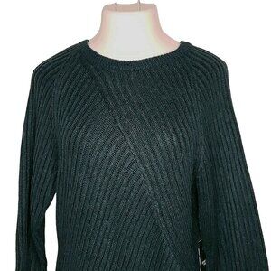 Simply Vera Vera Wang Womens Asymmetrical Hem Ribbed Sweater XXL Green